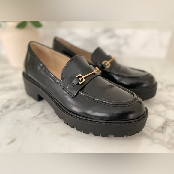 Sam Edelman Shoes - Sam Edelman Chunky Penny Loafers Lug Sole Size 8 Patent Black